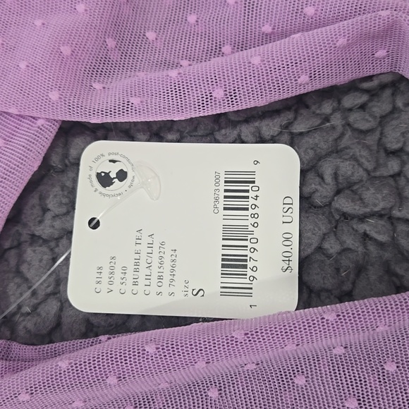 Free People Lilac Long Sleeve Sheer Top Mock Turtleneck NWT S - Picture 5 of 5